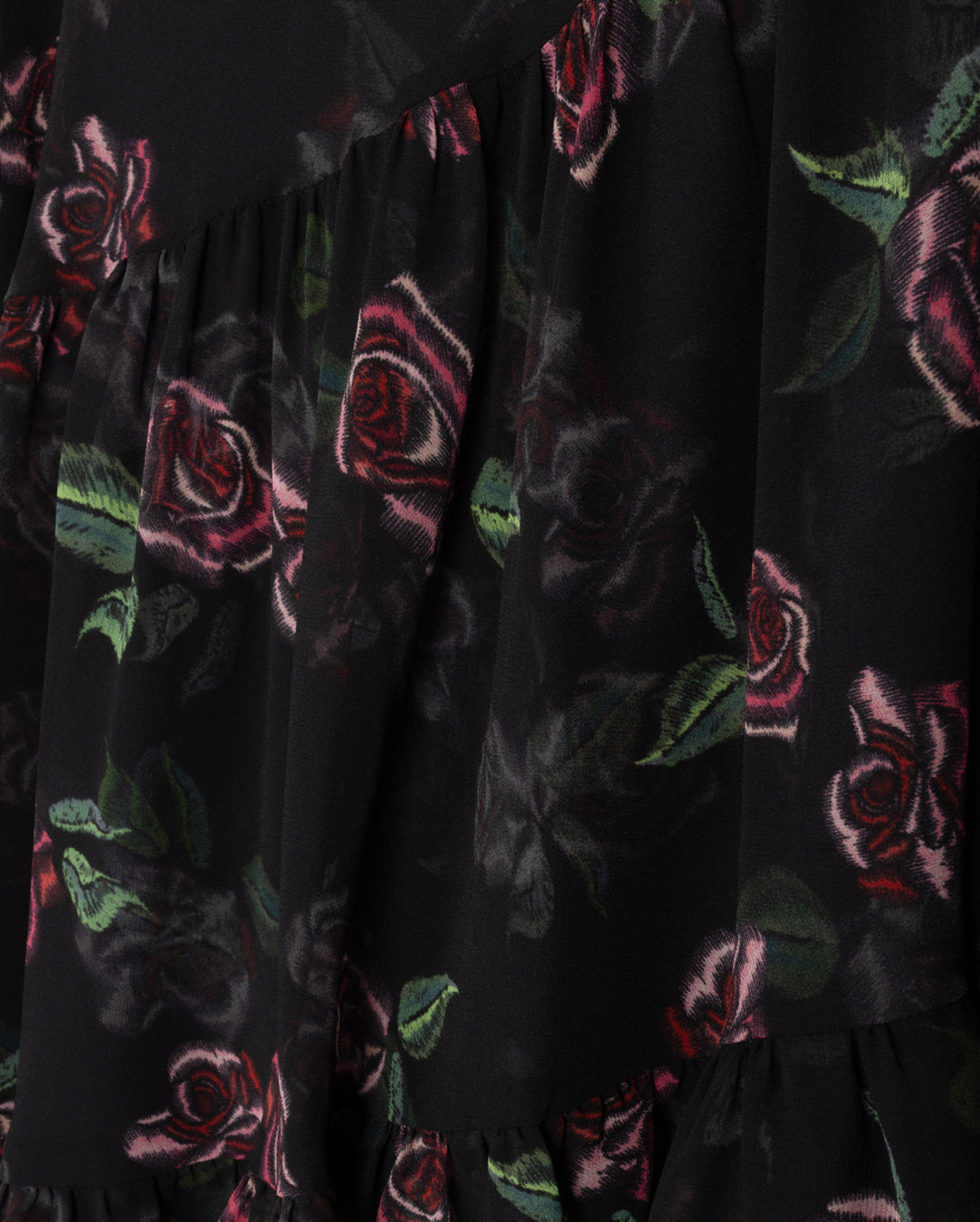 PRINTED SHEAR SIDE TIERED DRESS