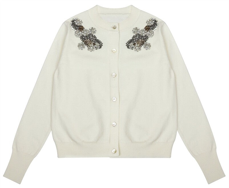 MILLIE BEADED SHOULDER CARDIGAN