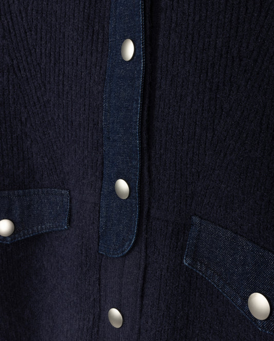 KNIT AND DENIM CONTRAST JACKET