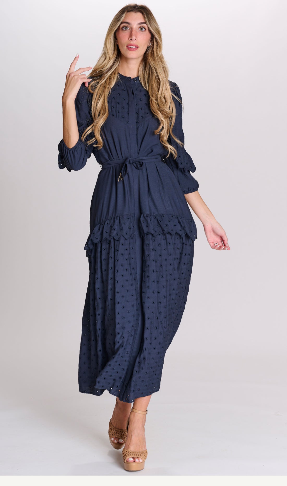 THE NAVY EYELET DRESS Fallon's THE NAVY EYELET DRESS Fallon's