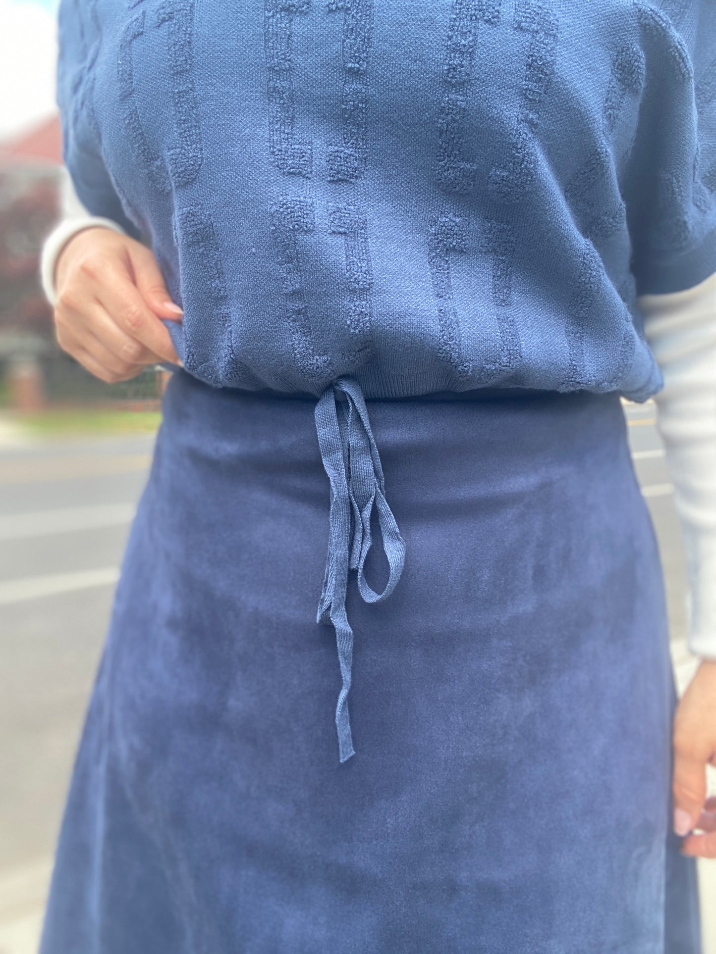 SUEDE A-LINE SKIRT