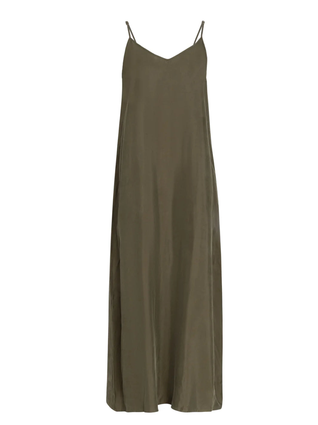 POINT BRUSHED A-LINE SLIP DRESS