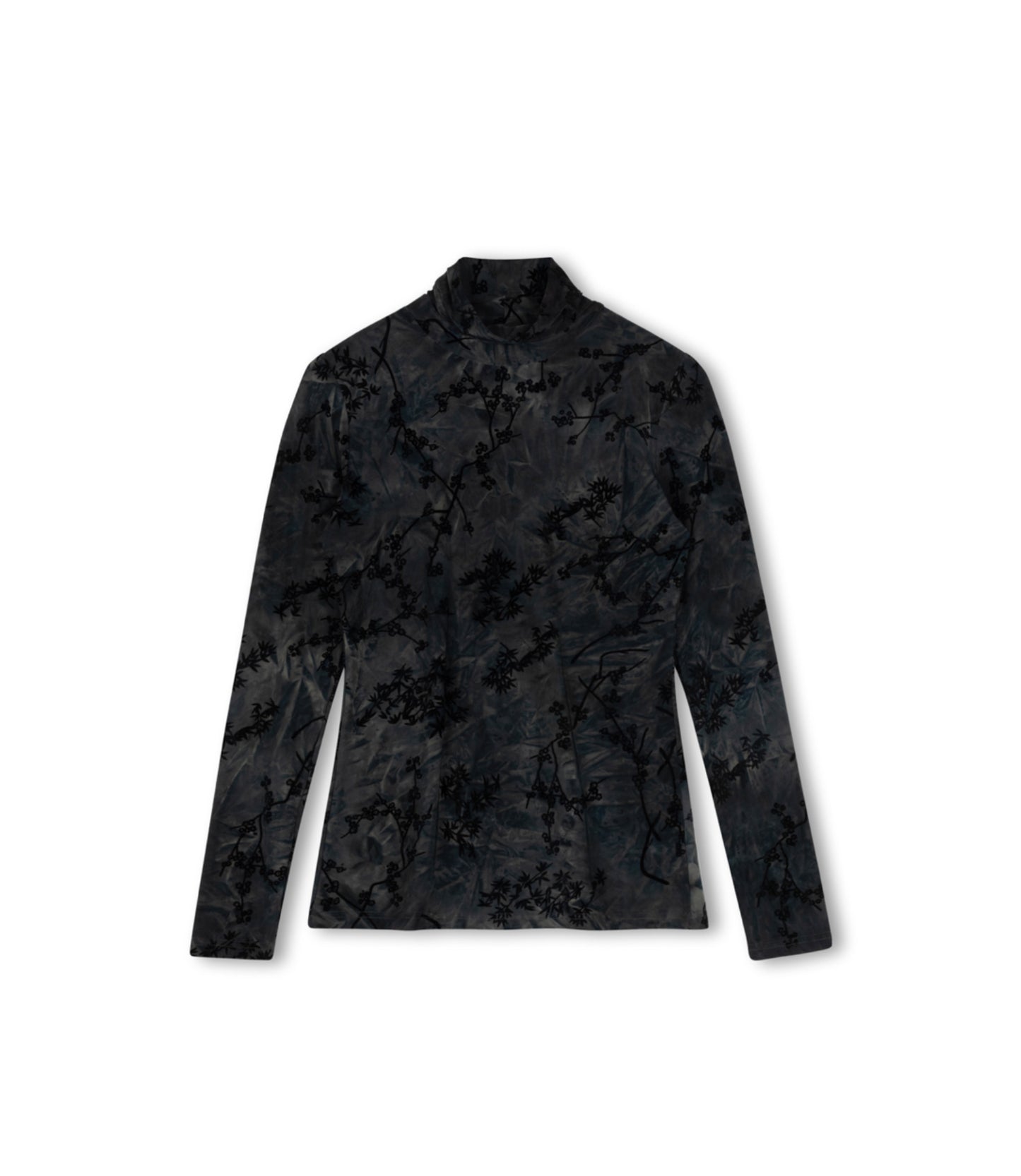 FLORAL SPANDEX TURTLENECK