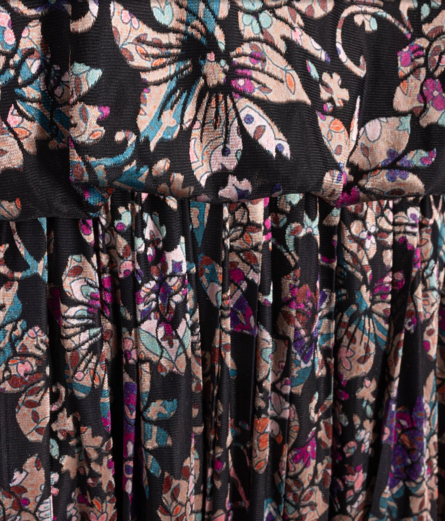 MESH VELVET DETAILED DRESS