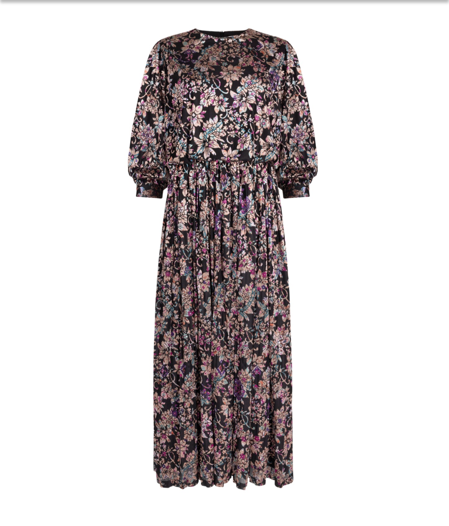 MESH VELVET DETAILED DRESS