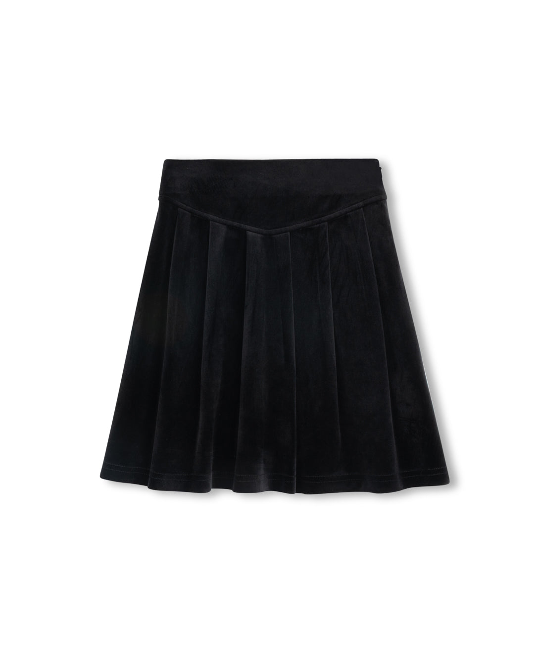 VELOUR V WAIST PLEAT SKIRT