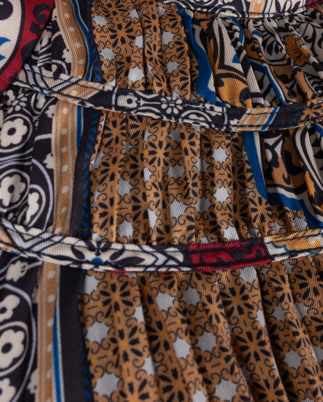 ABSTRACT PRINTED WAISTED DRESS