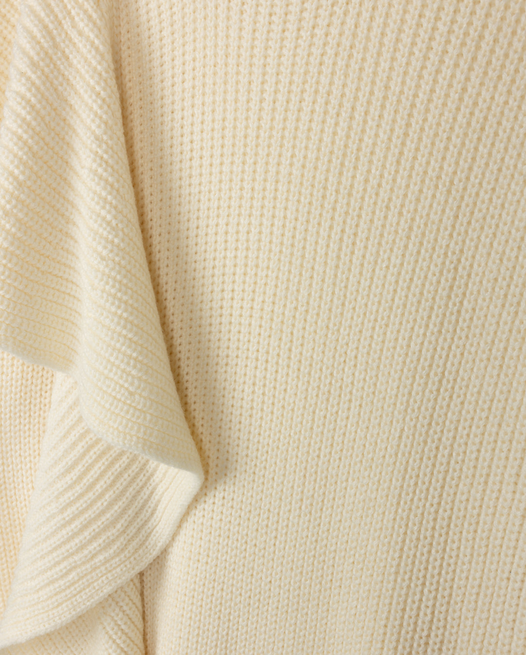 CREW NECK SIDE RUFFLE SWEATER