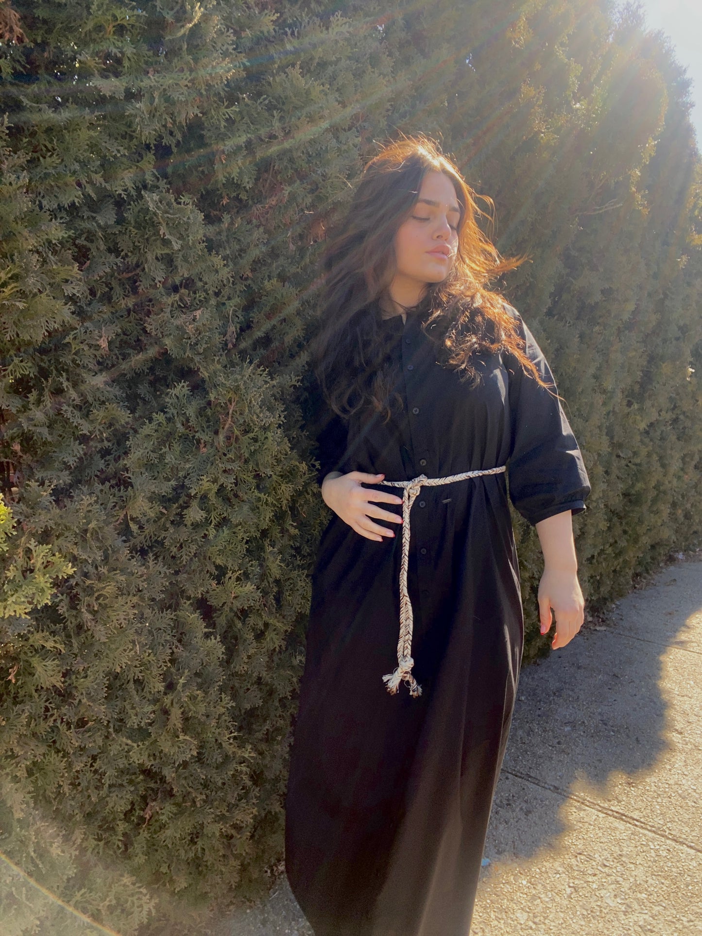BUBBLE SLEEVE MAXI DRESS