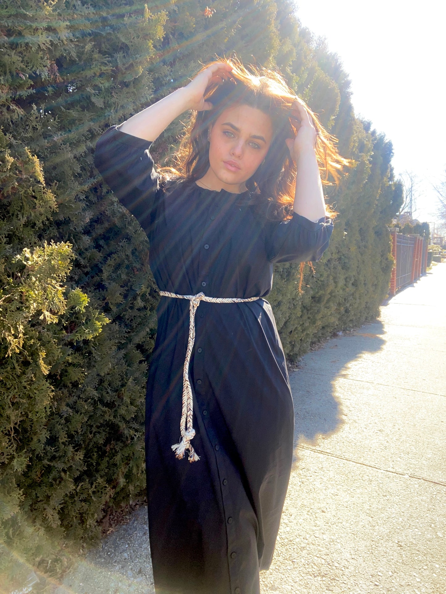 BUBBLE SLEEVE MAXI DRESS