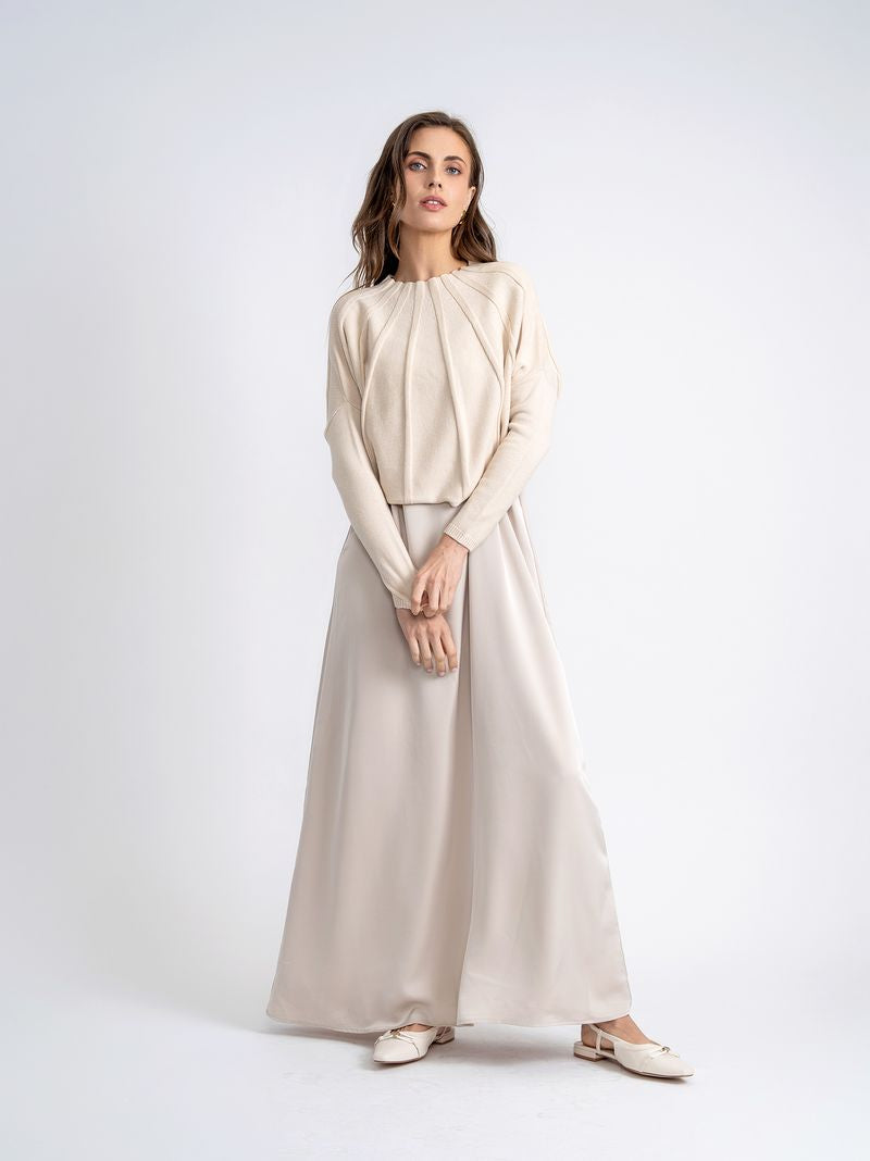 CROPPED PANEL SWEATER