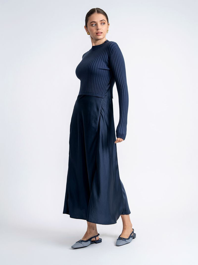 MOCK NECK SWEATER DRESS