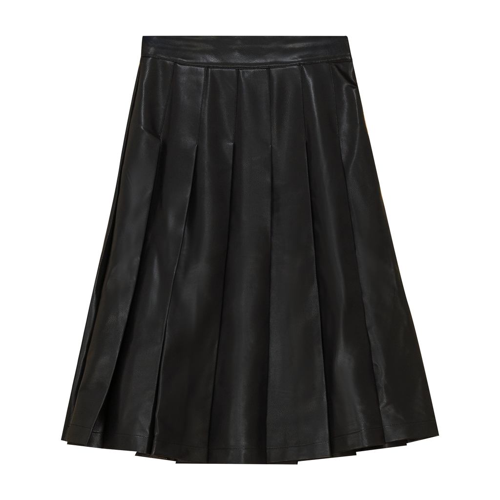 LEATHER PLEATED SKIRT