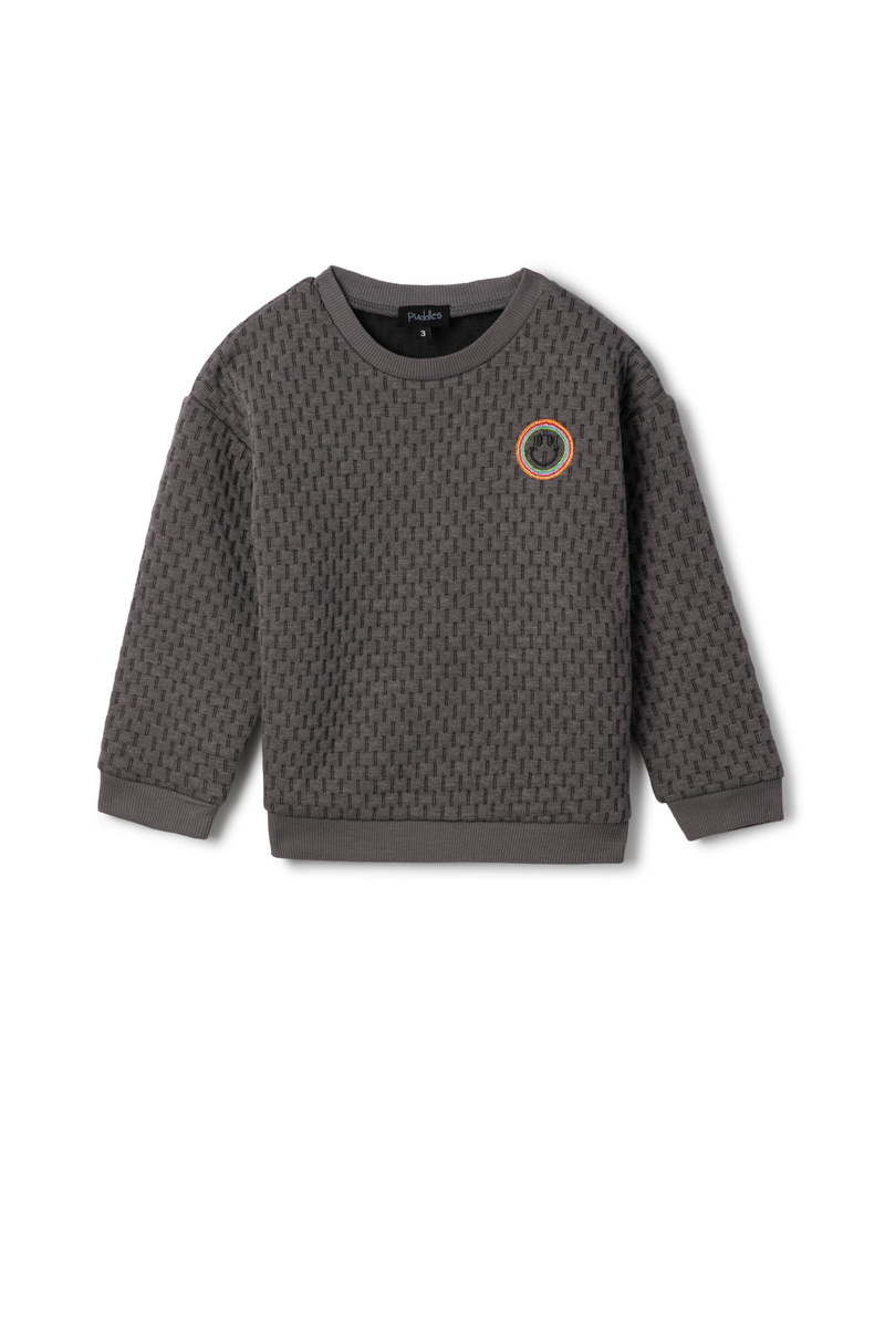 QUILTED SMILE SWEATSHIRT