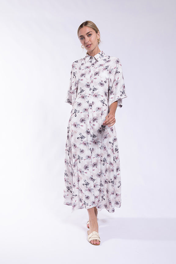 FLORAL RAGLAN SLEEVE SHIRTDRESS