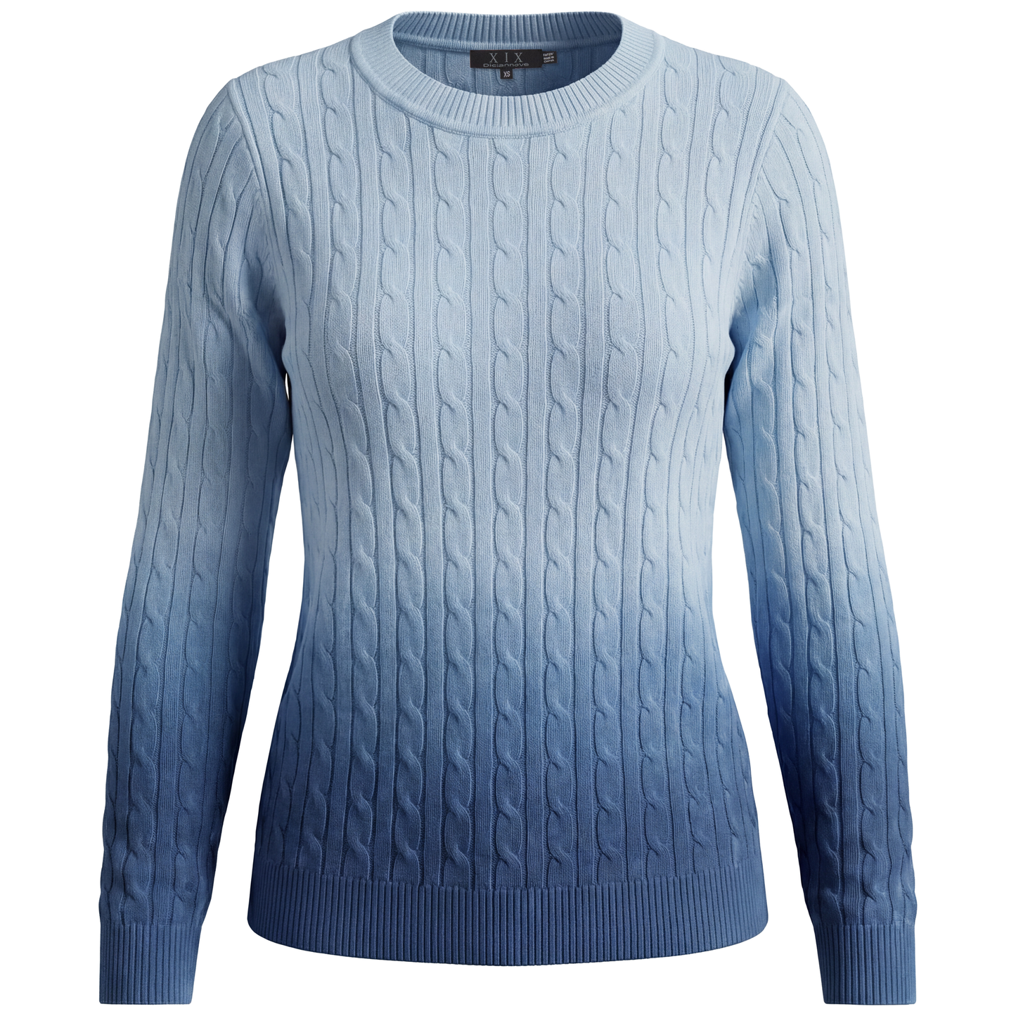 LADIES OMBRE CABLE KNIT TOP