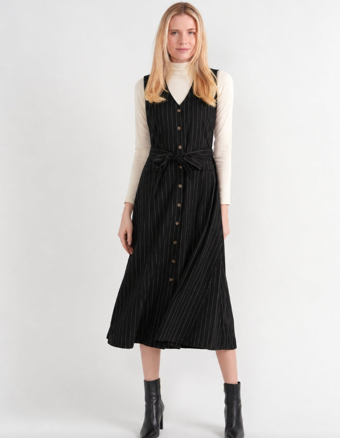 PIN STRIPED BUTTON JUMPER