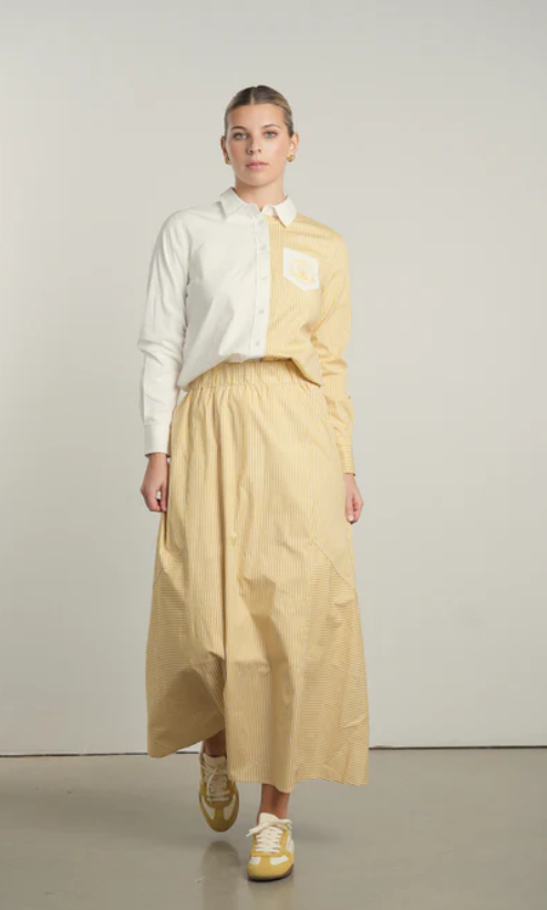 POINT HALF STRIPPED BUTTON UP