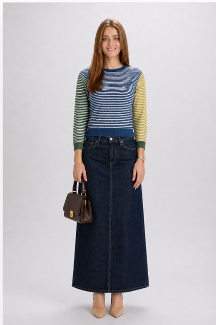MULTI COLOR STRIPED KNIT TOP