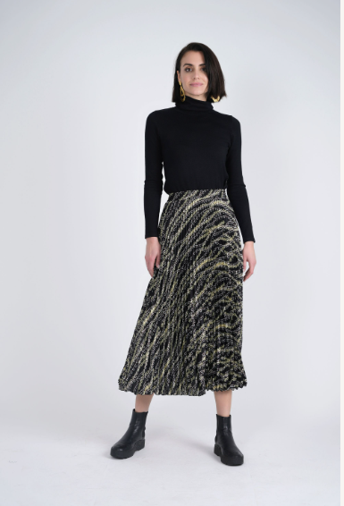 CHAIN PLEATED SKIRT