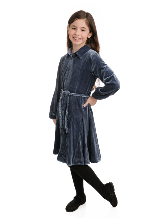 VELVET BUTTON DOWN DRESS VELVET BUTTON DOWN DRESS