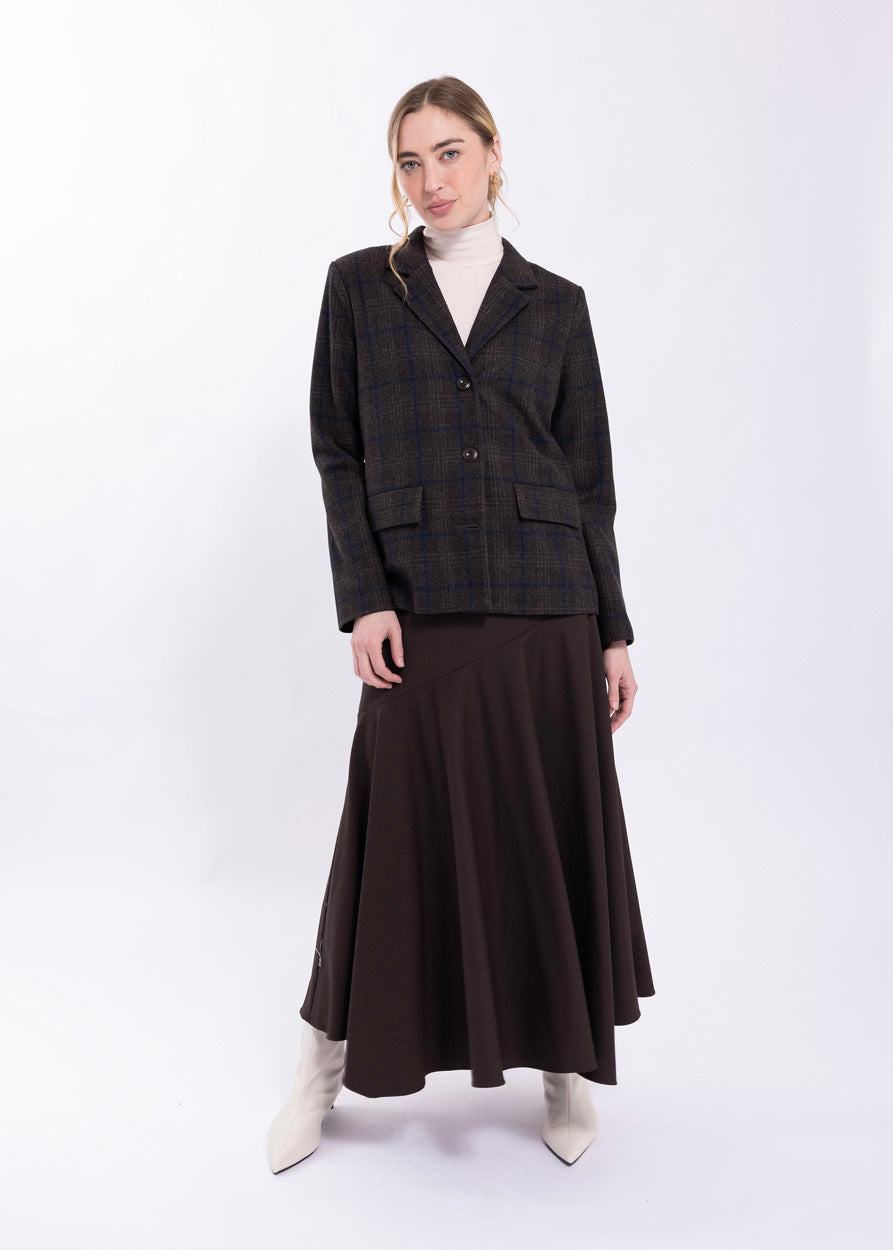 PLAID BLAZER WITH POCKET FLAPS