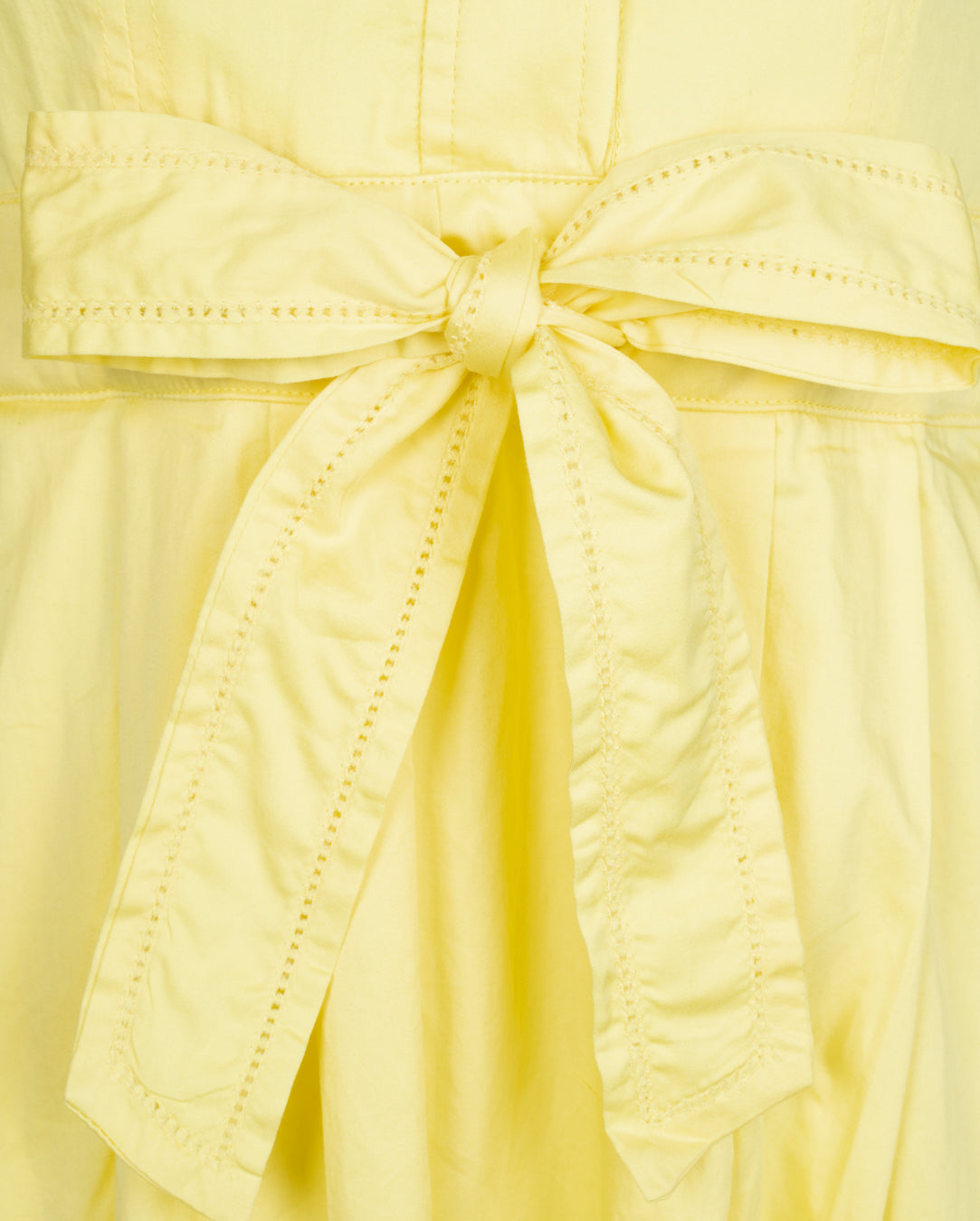 POPLIN BOW WAISTED TRIM DRESS