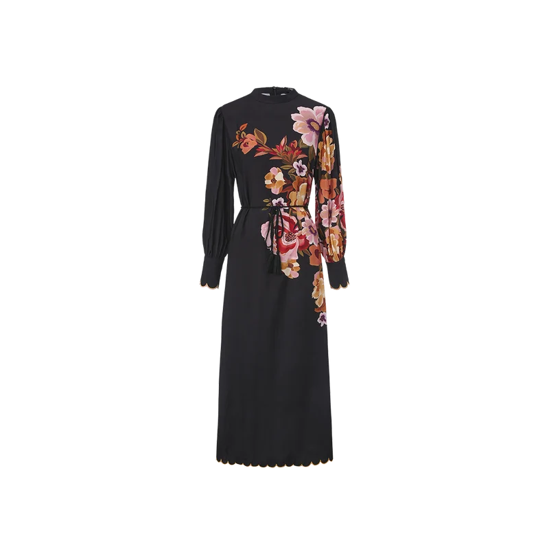 FLOWER SCALLOPED DRESS