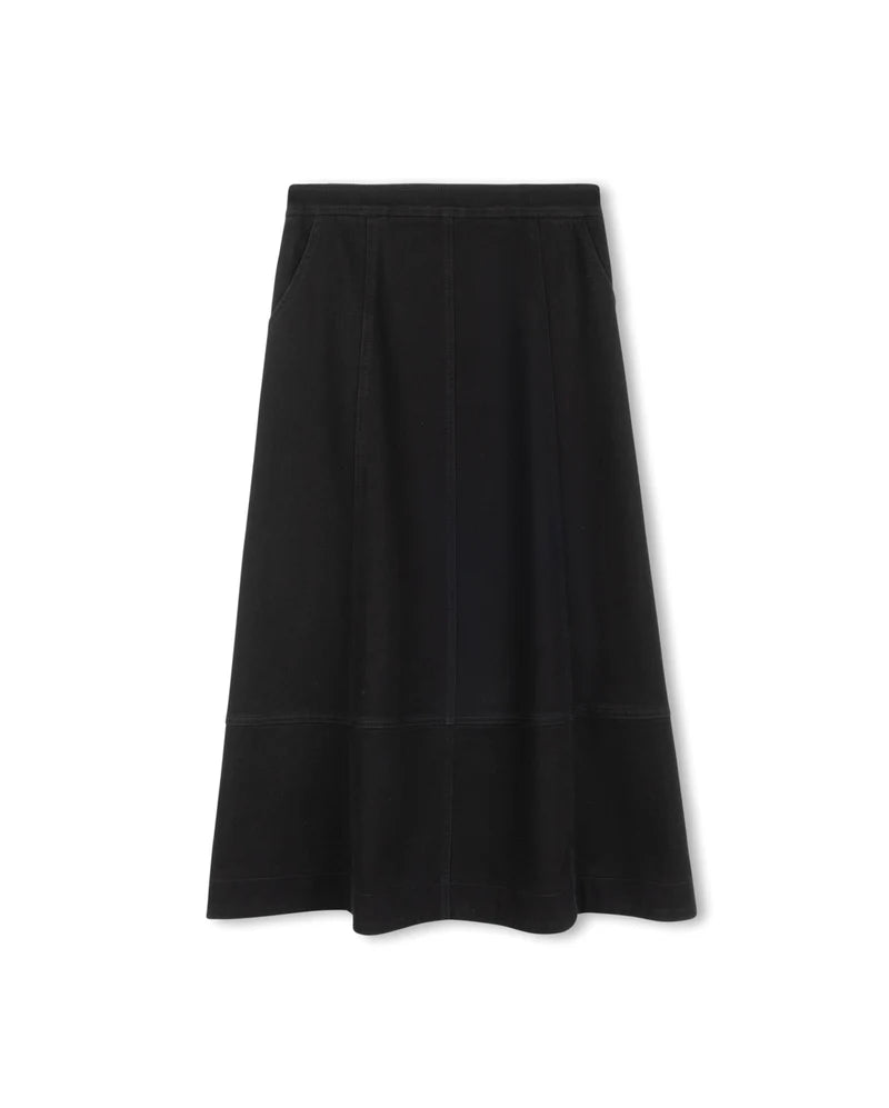 DENIM SEAM DETAILED POCKET SKIRT