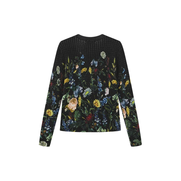 FLORAL CABLE KNIT TOP