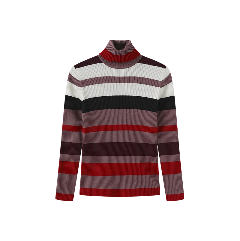 WIDE STRIPED TURTLENECK
