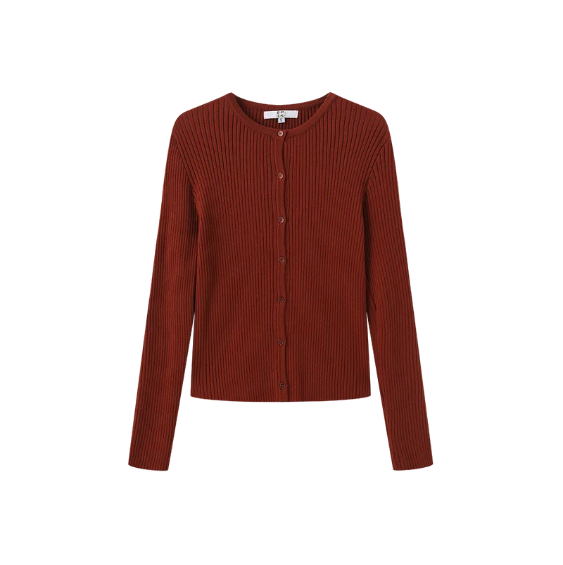 THICK RIBBED KNIT CARDIGAN