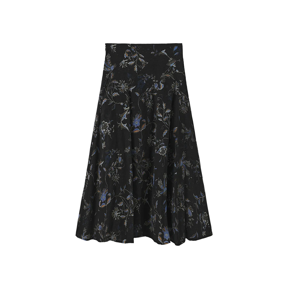 HALT PAINTED PLEATED MIDI SKIRT