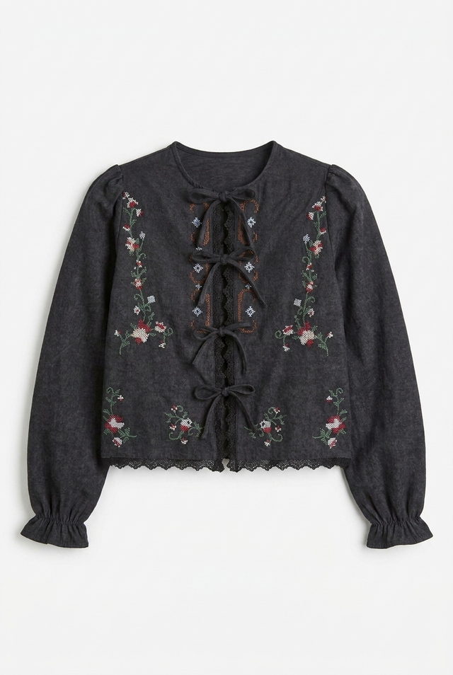 EMBROIDERY SUEDE JACKET