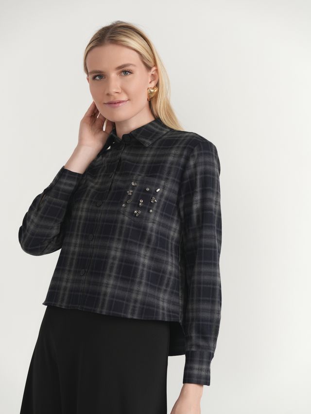 LADIES WOOL FLANNEL PLAID SHIRT