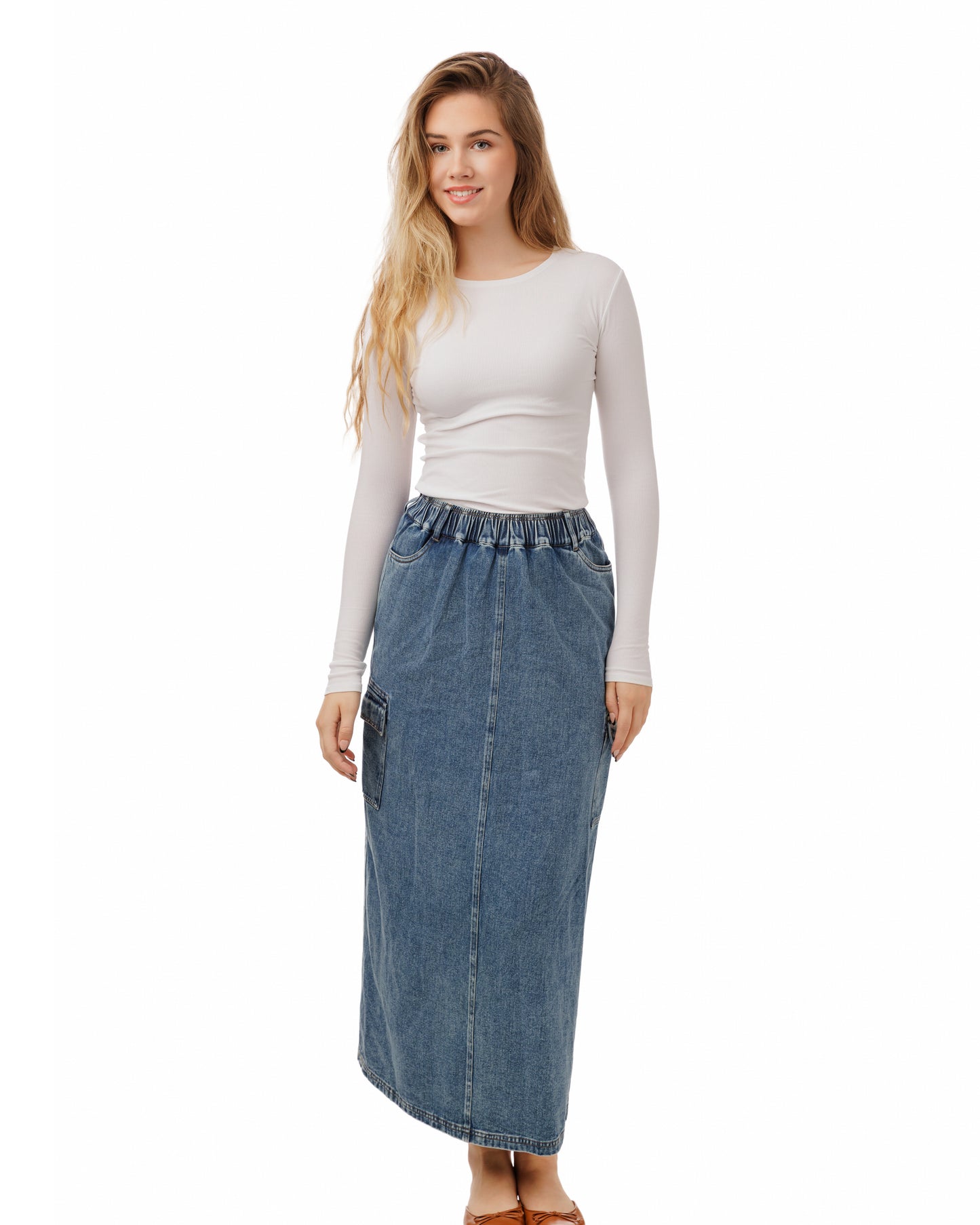 PLAIN POCKET CRGO SKIRT