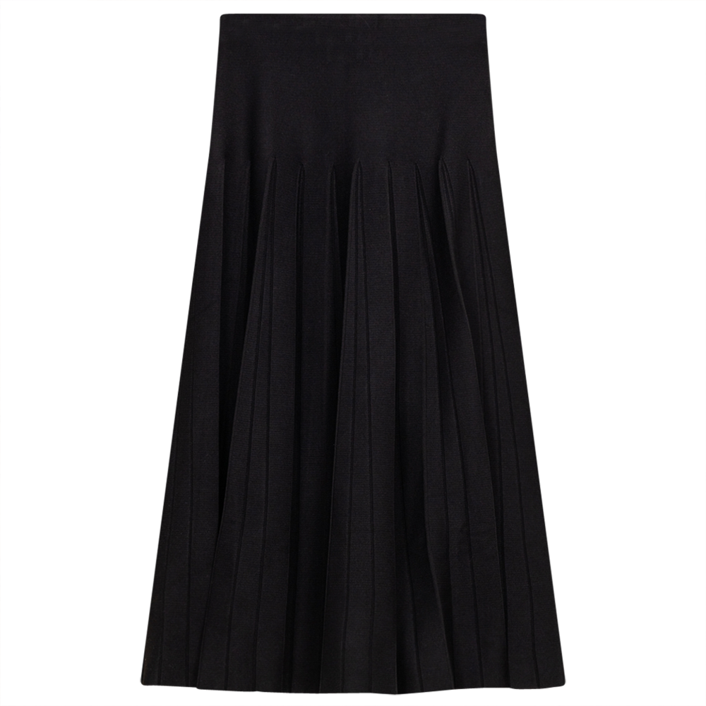 Ladies Knit Pleated Midi Skirt