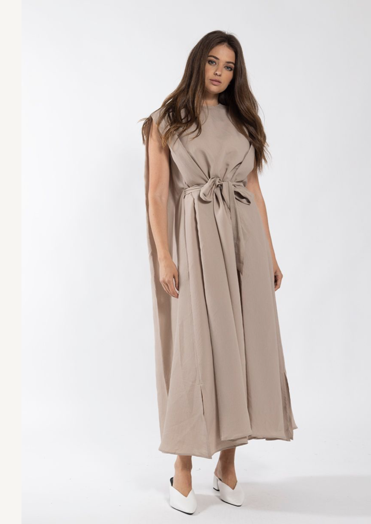 half midi dress Enza Costa Half Sleeve Crew Midi Dress in Black