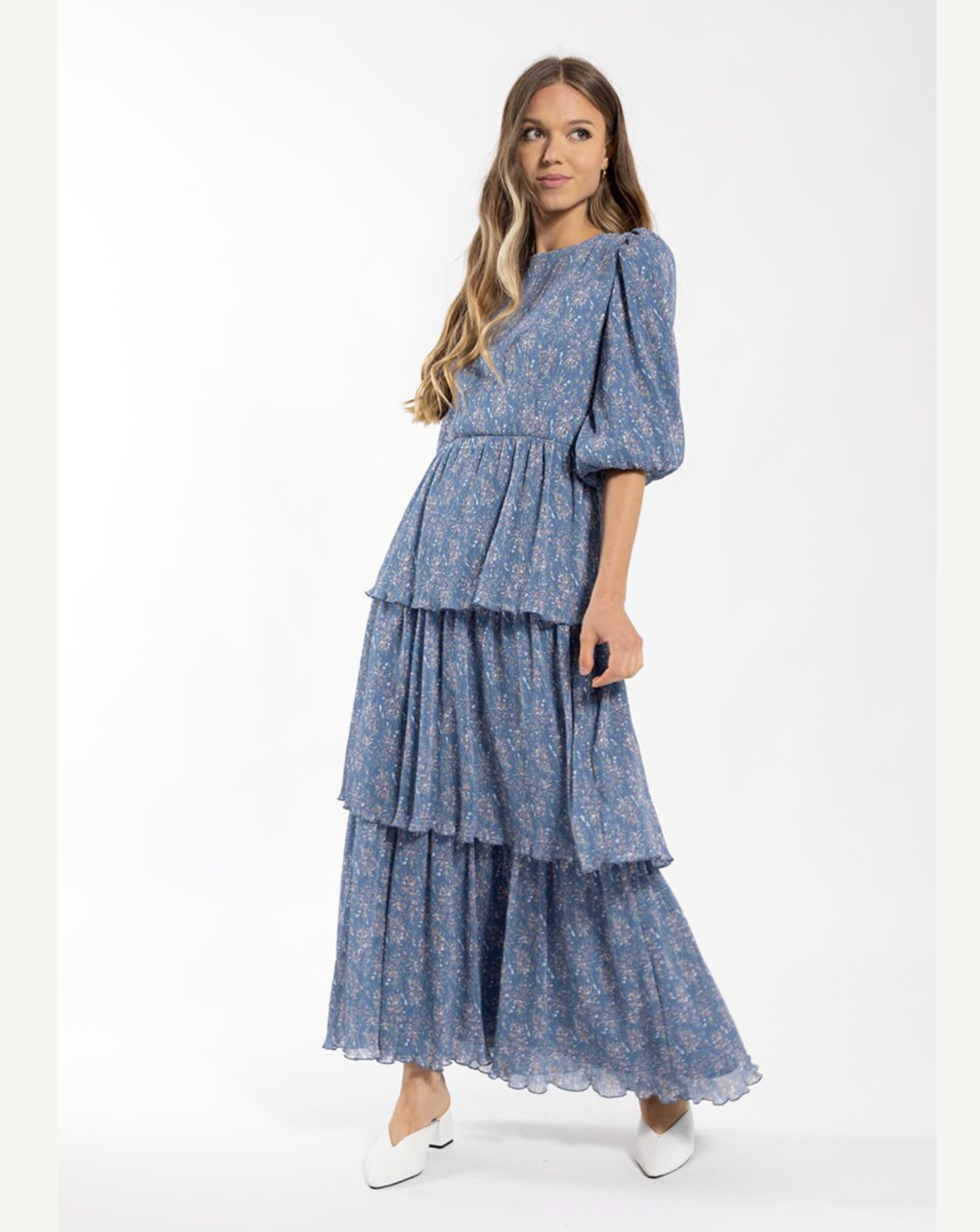 FLORAL LAYERED MAXI DRESS