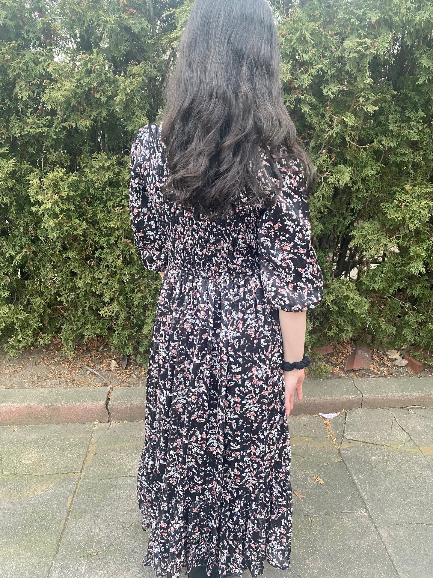 Sheer Floral Milkmaid Dress