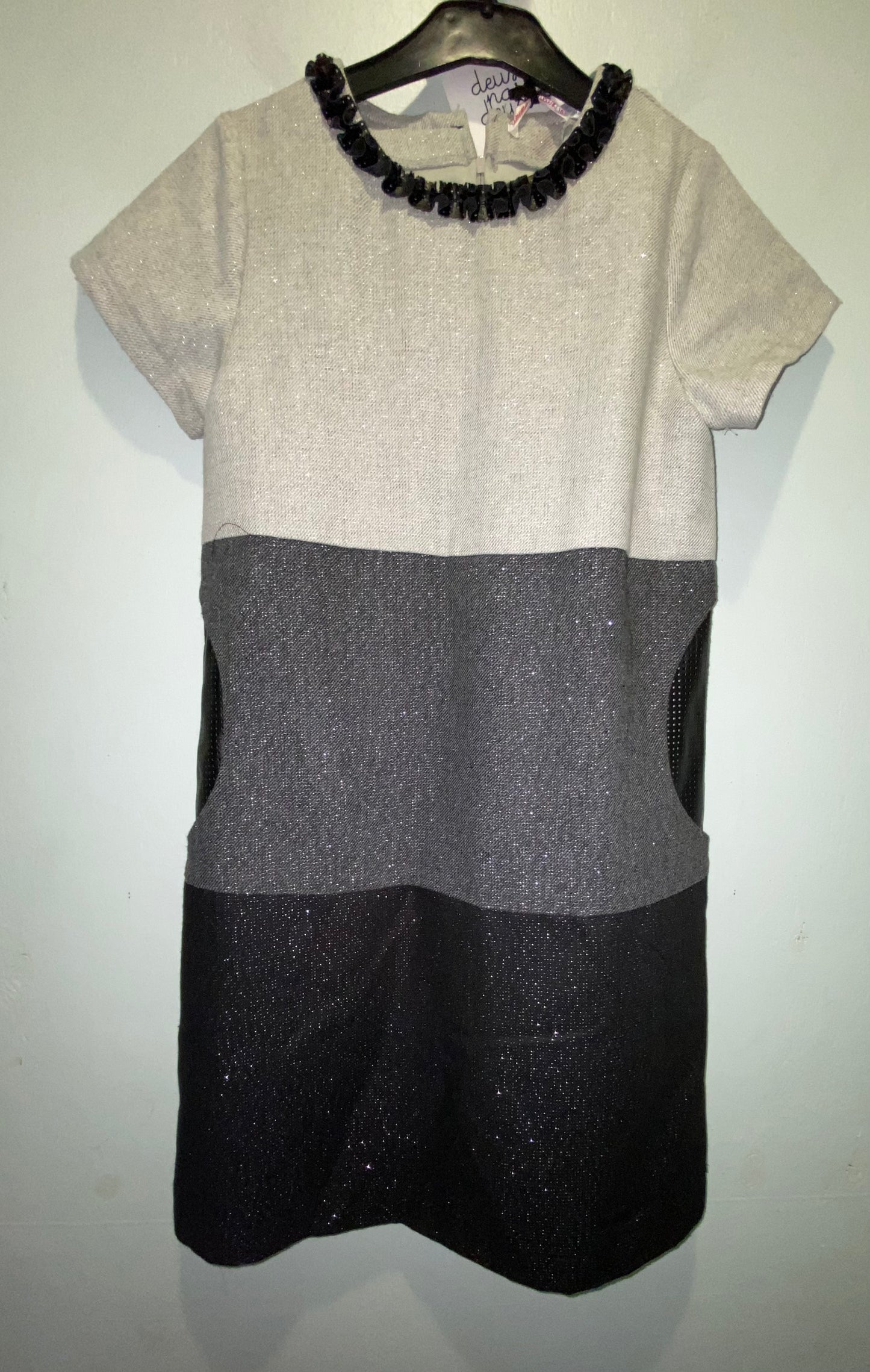 Grey Monotone Sparkly Dress