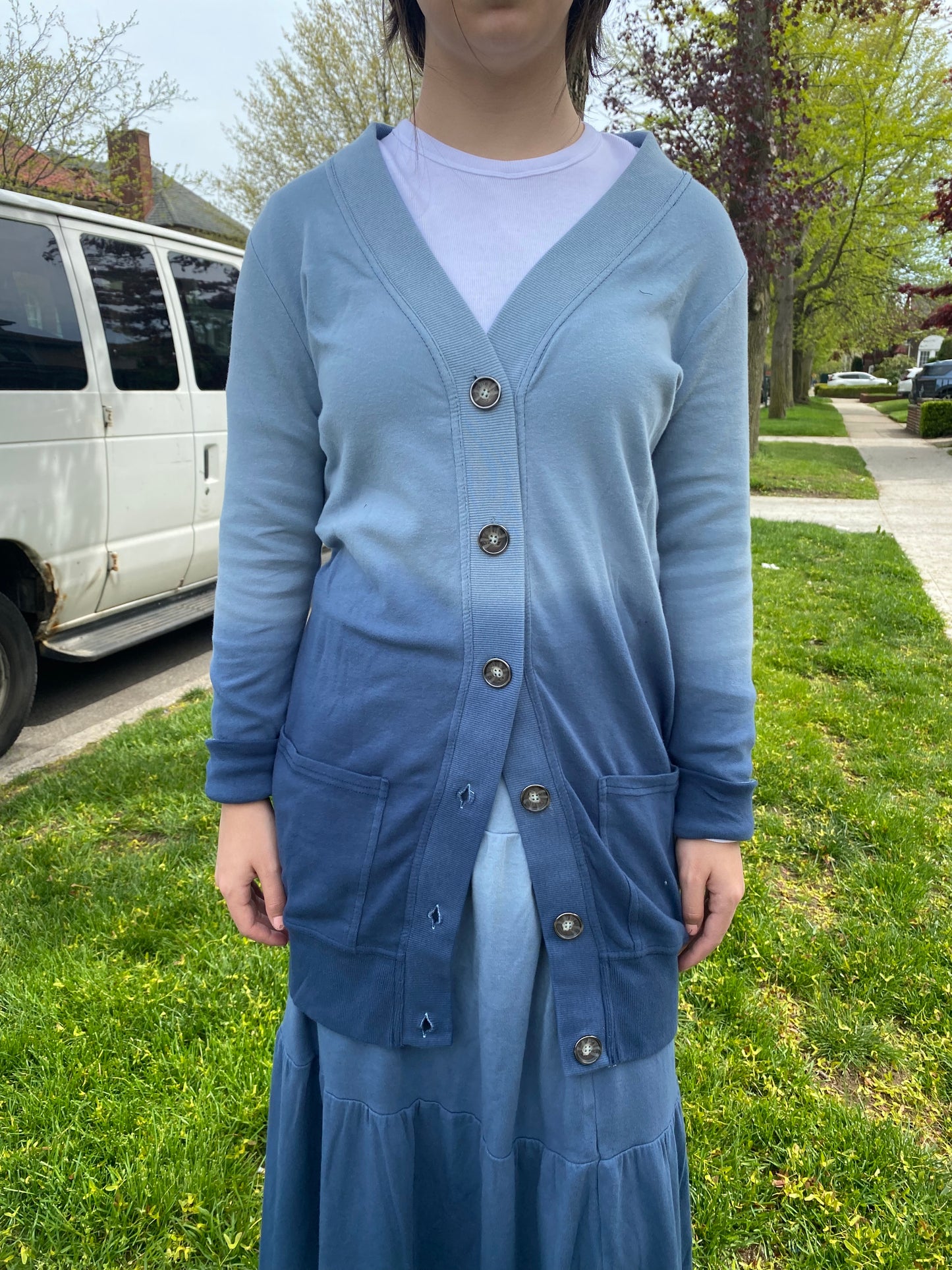 Long Dip Dye Cardigan