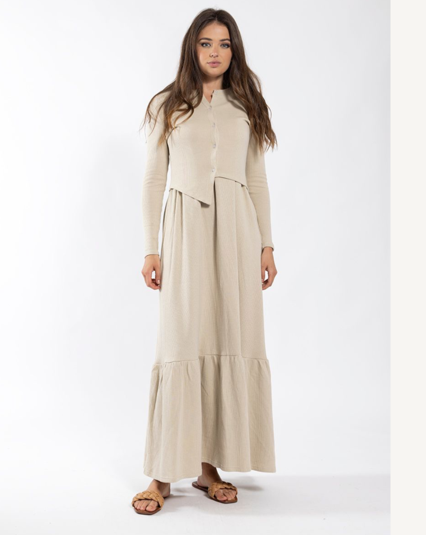 WAFFLE JUMPER BEIGE can be purchased in store only