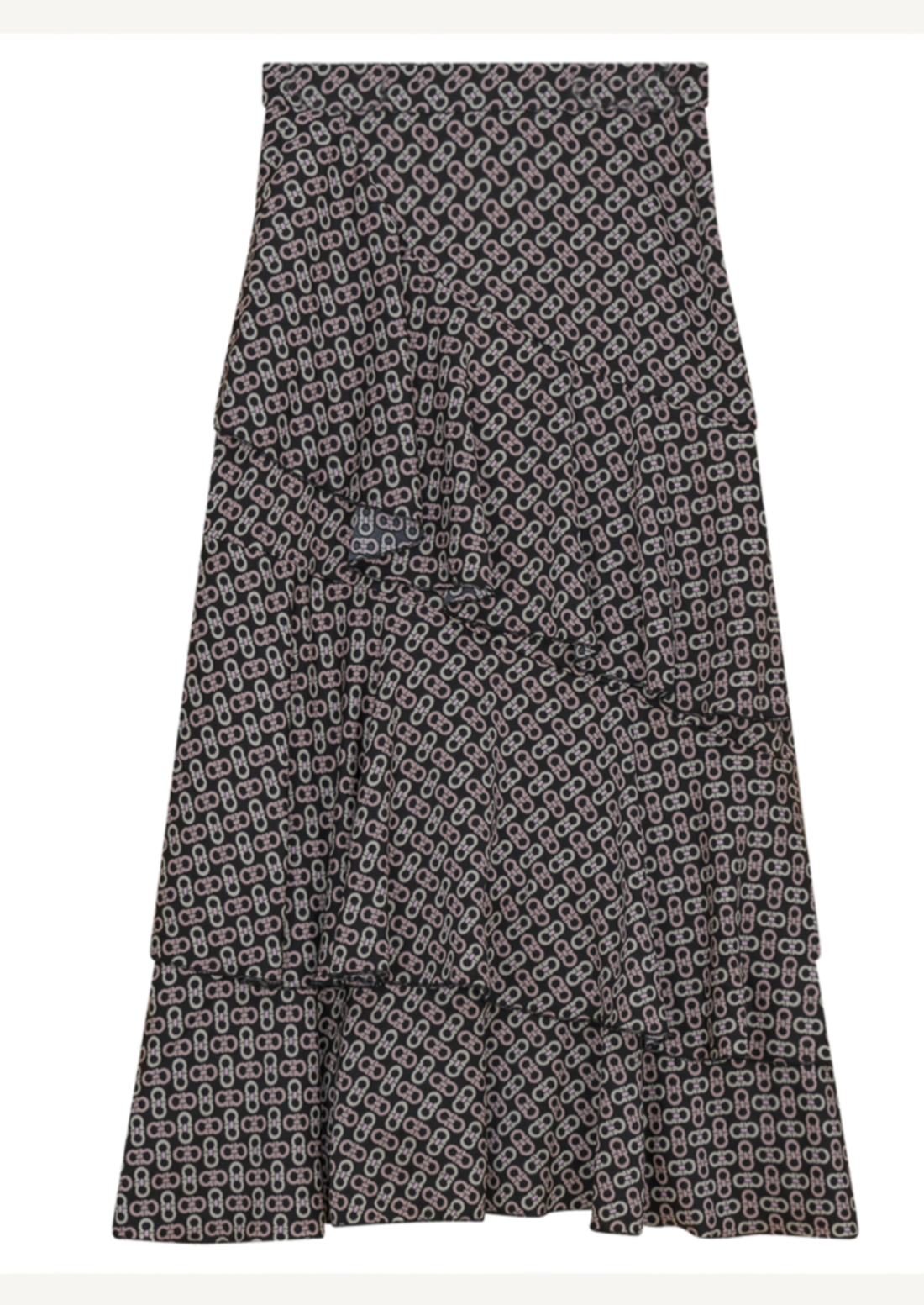 LADIES RUFFLE PRINT SKIRT