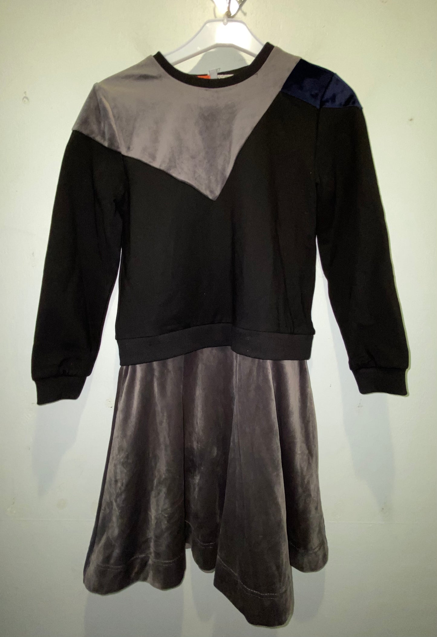 Velvet Color Block Sweater Dress