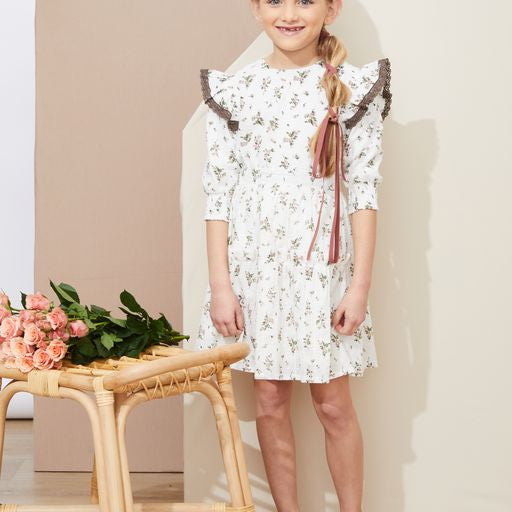 Ivory Floral Ruffle Sleeve Set