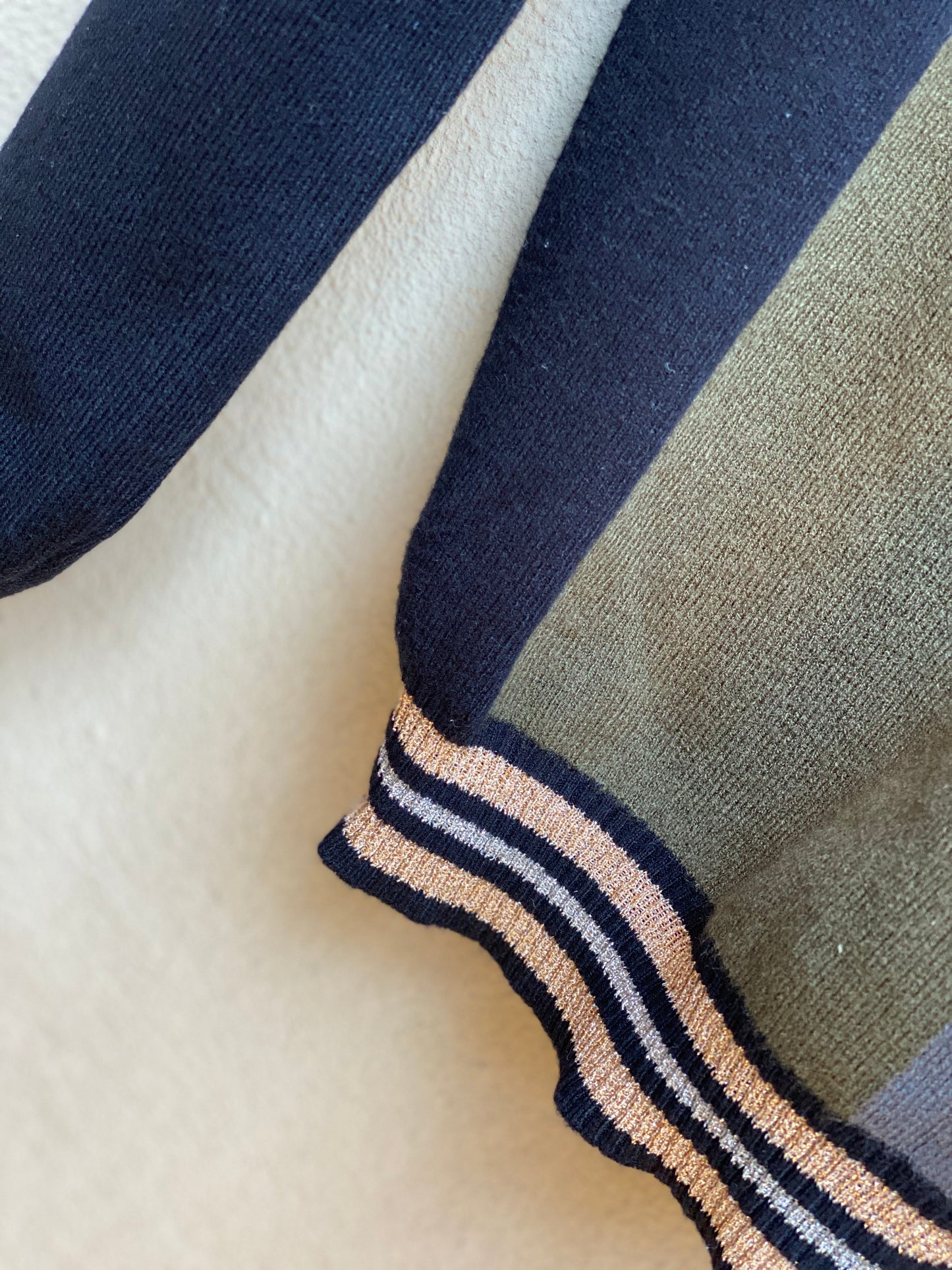 Gold Waisted V-neck Sweater