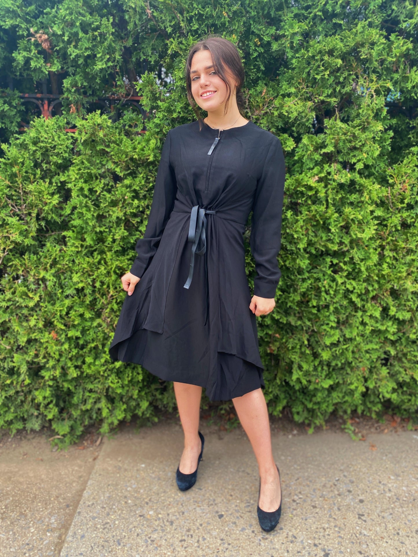 Black Tie Waisted Dress