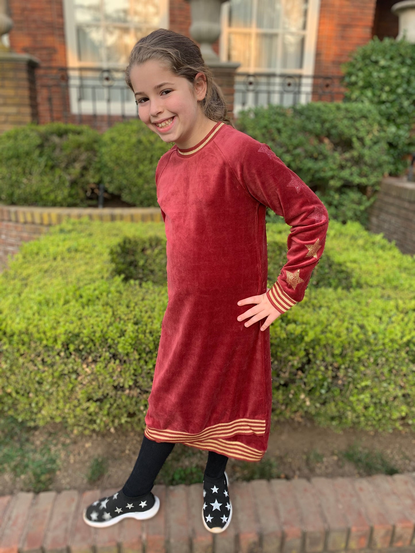 Sports Strip Velour Dress