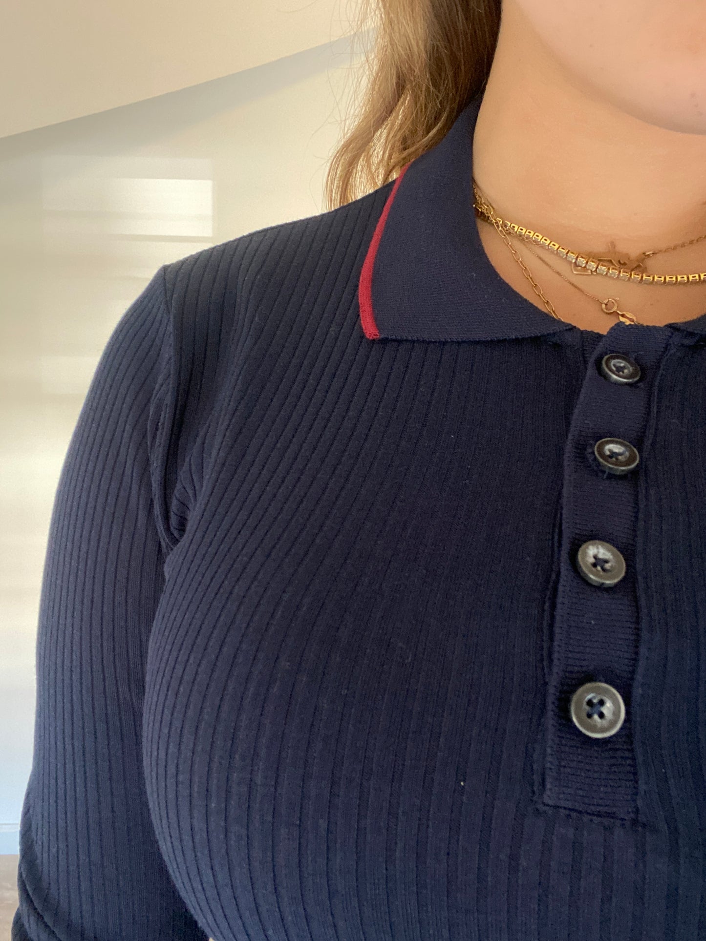 RIBBED HENLEY COLLAR TEE